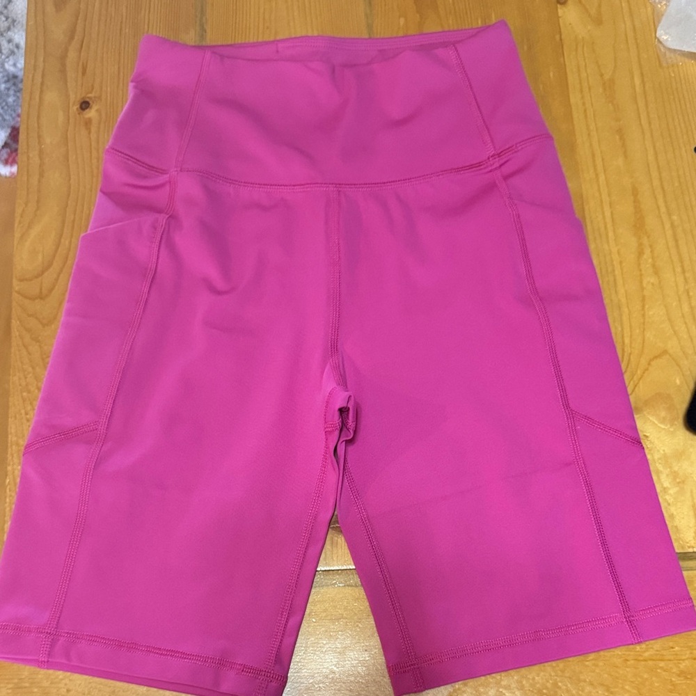 Figs Women’s High-Waist Pink Performance Bike Shorts